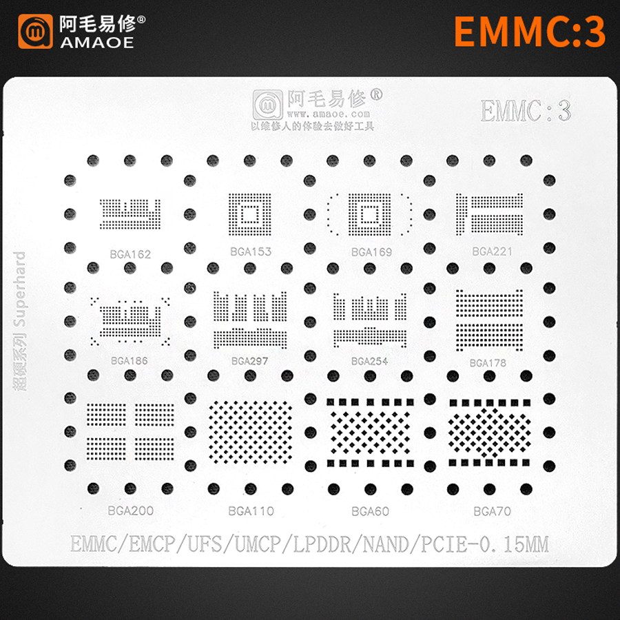 Tasmota Flash Tool - AMAOE EMMC3 BGA pochoir de reballage