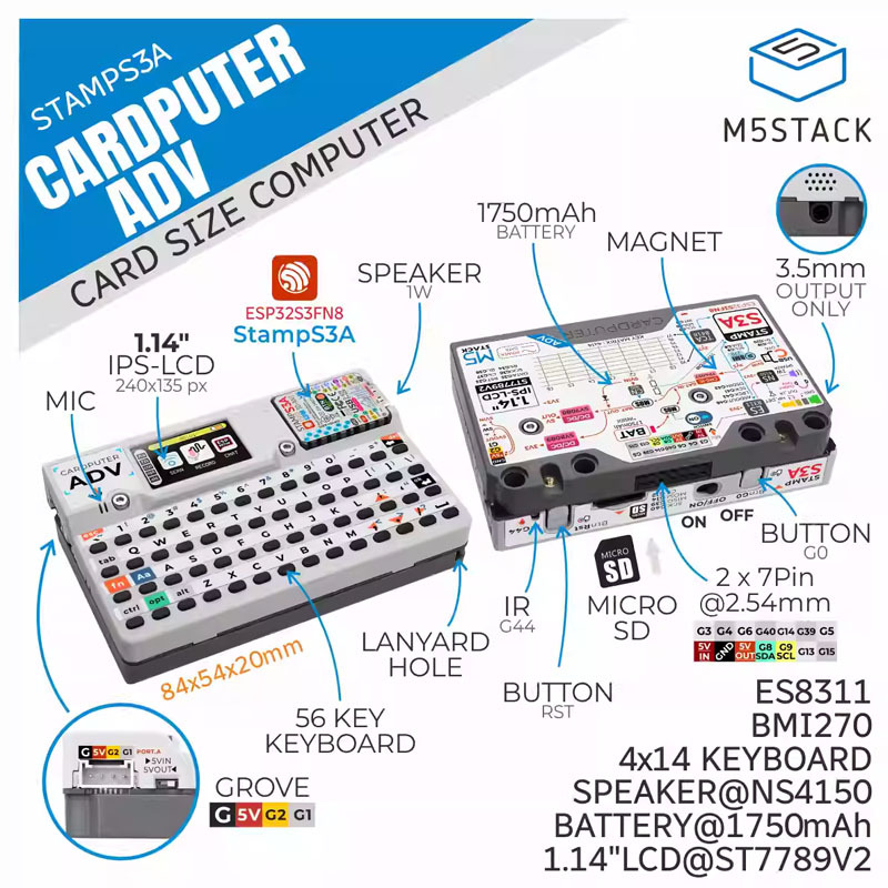 Iot Diy Home Automation - M5Stack Cardputer Adv, ordinateur programmable de